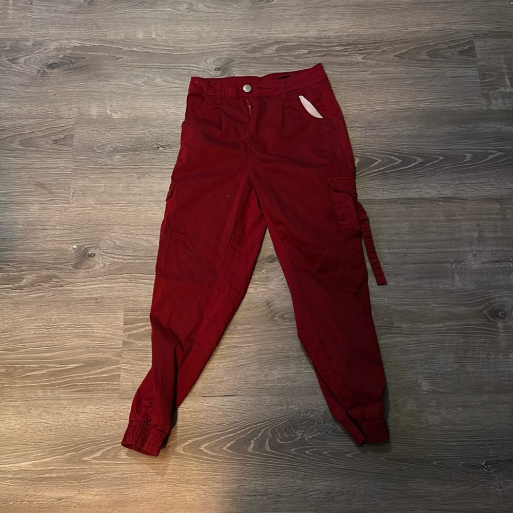 Red cargo pants